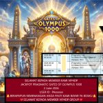VIP4DP JACKPOT PRAGMATIC ” GATES OF OLYMPUS 1000 ” Rp10.000.000,- LUNAS