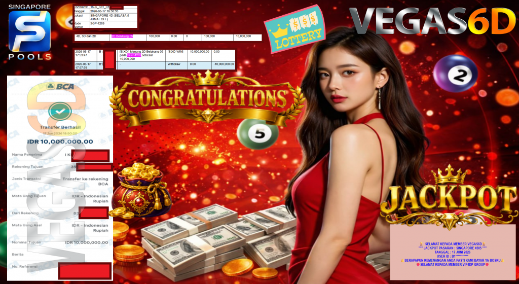 VEGAS6D JACKPOT PASARAN ” SINGAPORE 4505 ” Rp10.000.000,- LUNAS
