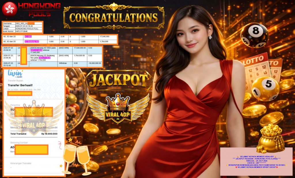 VIRAL4DP JACKPOT PASARAN ” HONGKONG POOLS (5902) ” Rp18.000.000,- LUNAS