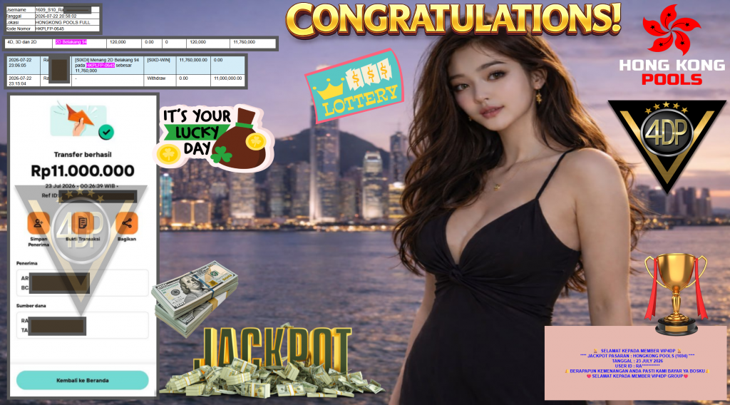 VIP4DP JACKPOT PASARAN ” HONGKONG POOLS (1694) ” Rp11.000.000,- LUNAS