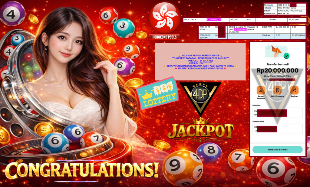 VIP4DP JACKPOT PASARAN ” HONGKONG POOLS (4610) ” Rp20.000.000,- LUNAS