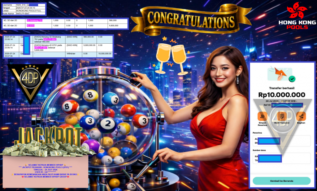 VIP4DP JACKPOT PASARAN ” HONGKONG POOLS (8701) ” Rp10.000.000,- LUNAS