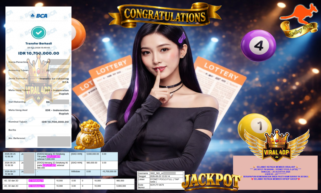 VIRAL4DP JACKPOT PASARAN ” SYDNEY POOLS (4756) ” Rp10.700.000,- LUNAS
