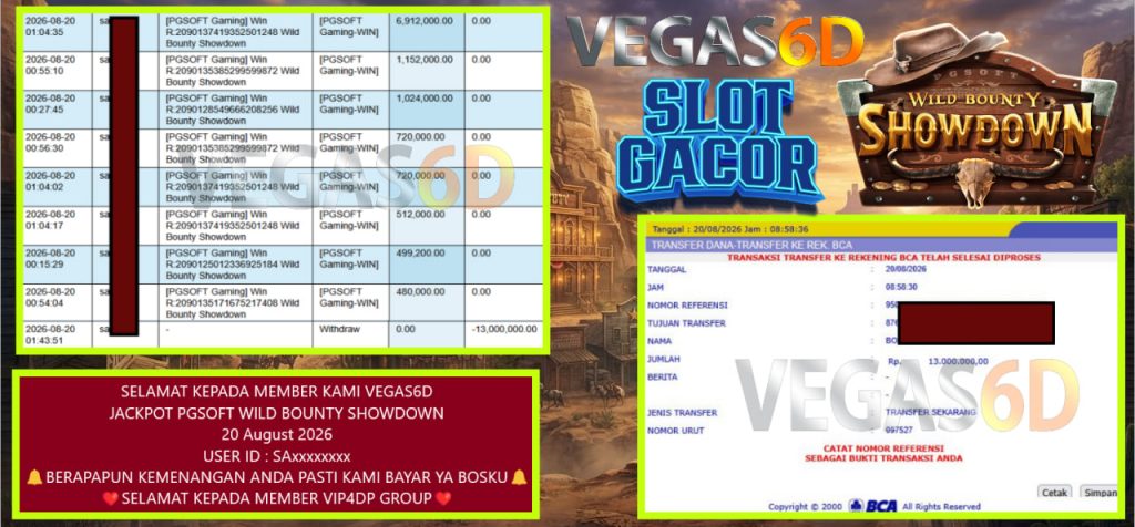 VEGAS6D JACKPOT PRAGMATIC SWEET BONANZA 1000 Rp 13.000.000,- LUNAS